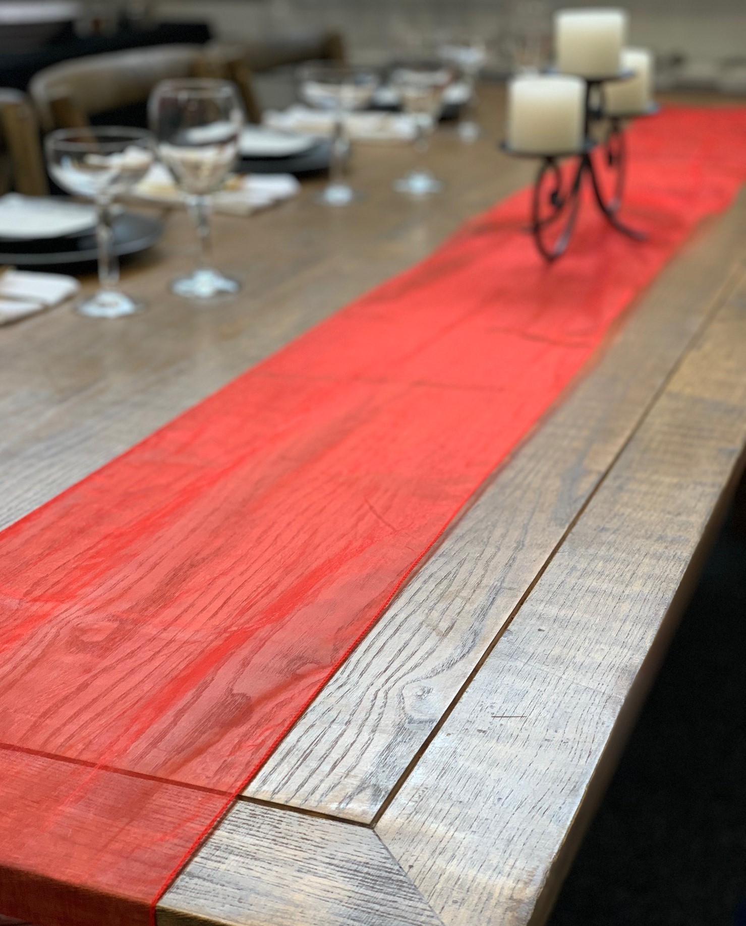 Tables Runners, Organza Red Linen Hire Christchurch